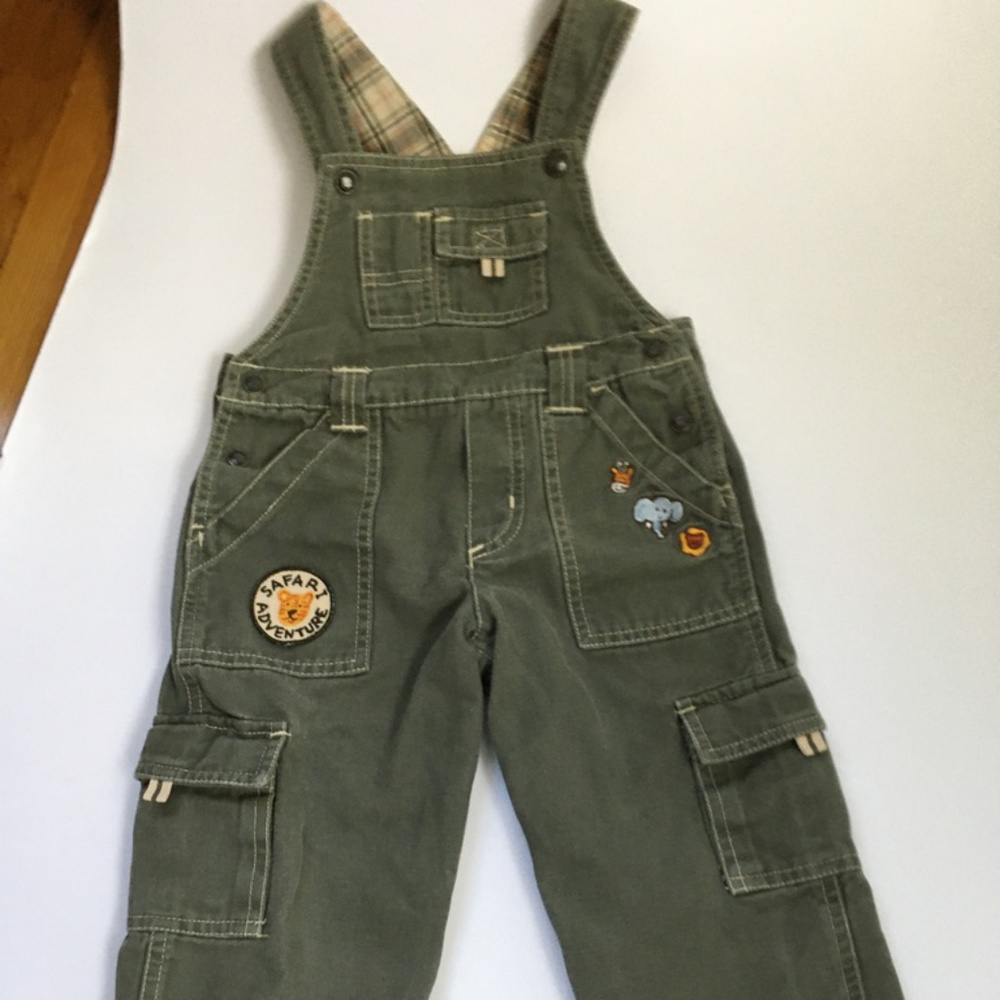 24M Overalls safari animal  details cargo pockets
